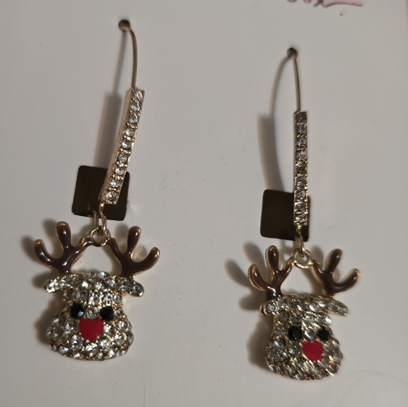 Betsey Johnson Rudolph Earrings - Picture 2 of 3